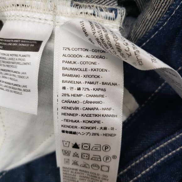 New! Levis Made & Crafted Cropped Flare Jeans Womens 30x24 Blue Cottonized Hemp - Picture 10 of 10